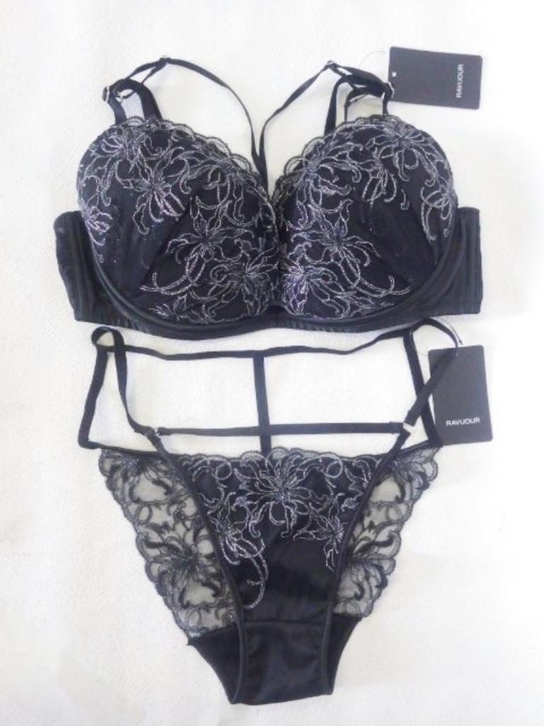 RAVIJOUR ネイビー ブラジャー(E70)ショーツ(M)セット Ravijour ブラ＆ショーツ E70 ファミール｜Ravijourのメンズの