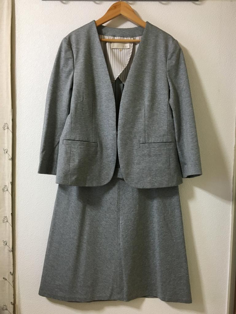 【美品稀少サイズ】自由区 スーツ セットアップ 1つボタン グレー 44 2XL 自由区 スーツ・セットアップ 大きいサイズ ファインファイン