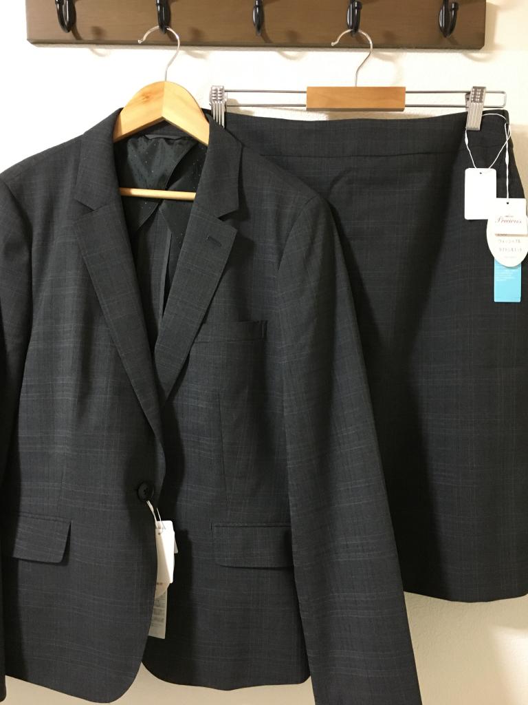 洋服の青山　nline precious 　3点セットスーツ　11号　大きい 洋服の青山 レディース11号 スーツパンツセット n-line Precious