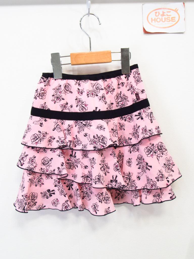 稀少 美品　mezzo piano ピンク 星柄 スカート　135cm メゾ ピアノ(mezzo piano)のスカート- 子ども服のナルミヤ