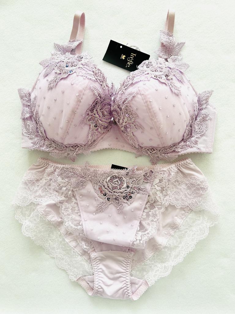 ワコール　トレフル　ブラジャー　F75 ショーツ　L 3点セット　ブラック系 ワコール トレフル ブラジャー F75 ショーツ L 3点セット