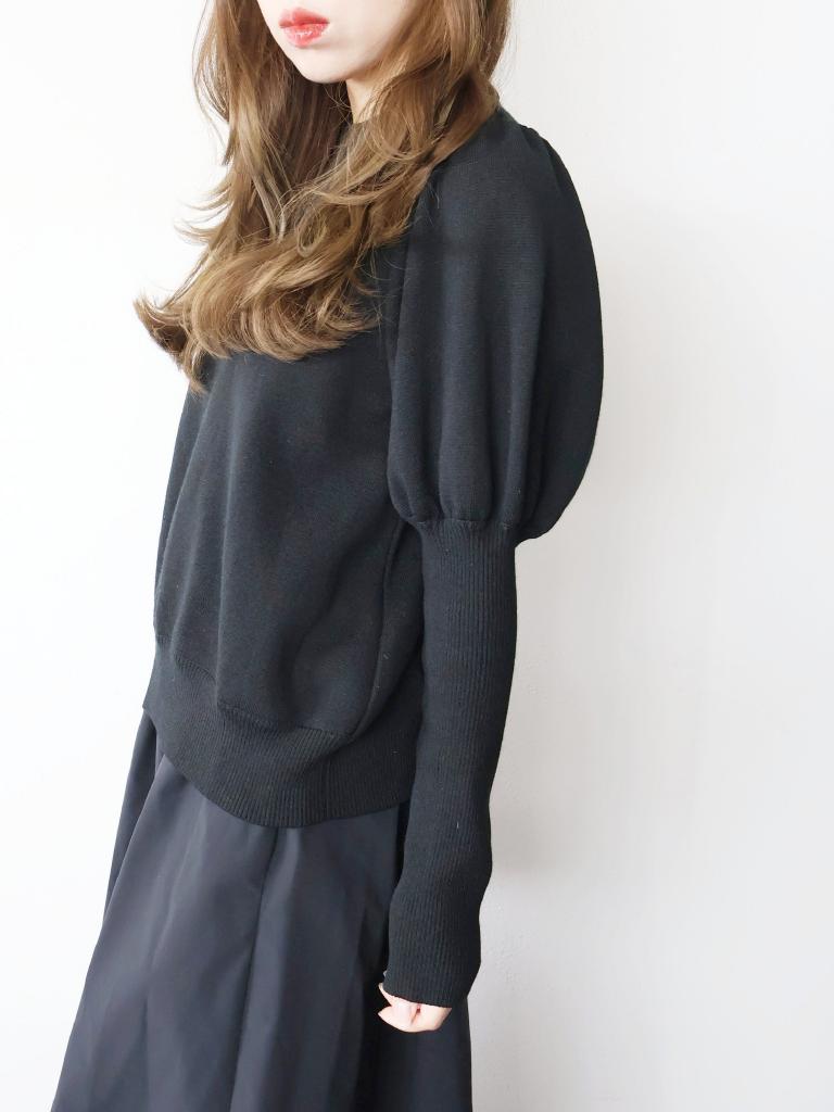 極美品☆yori ヨリ YR2235-136AW ウール パフスリーブ 長袖 ニット トップス ブラック 38 日本製 正規品 レディース 中古・古着通販】YORI (ヨリ) コットンパフスリーブニット