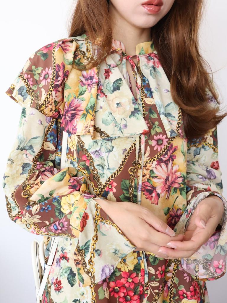 美品】lois crayon オールフラワーシャツ Lois CRAYON（シャツ