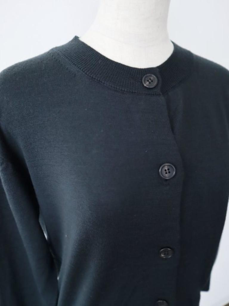 MARGARET HOWELL 黒 カーディガン Lサイズ Margaret Howell Boxy Cardigan Geelong Black