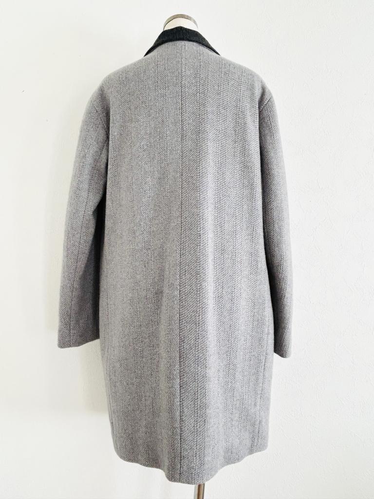 美品✨FABIANA FILIPPI ファー付 カシミヤニットコート グレージュ 日本製／ブルーフォックスファー／カシミヤ混】ファー付ウール