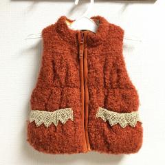 HAKKA KIDS、90cm、ベスト、毛・アクリル、男女共用