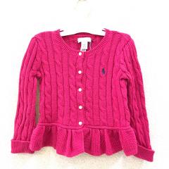 RALPH LAUREN、90cm、カーディガン、綿、女の子用