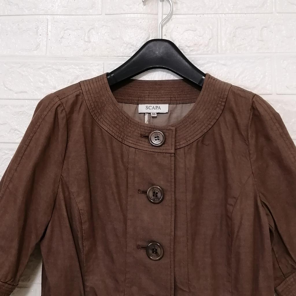 SCAPAスキャパ　 ショート丈ジャケットブラウン　38 SCAPA ジャケット 40 メリードール｜SCAPAのレディース（婦人服