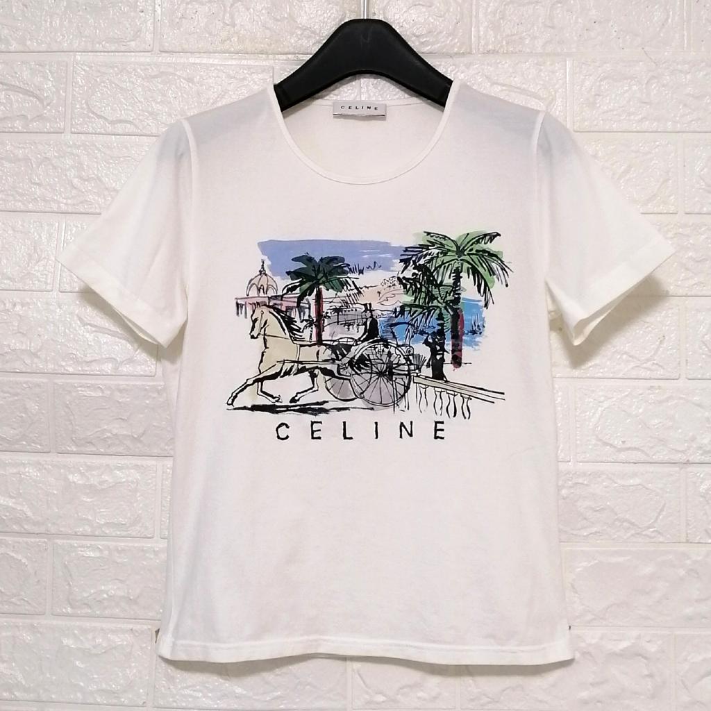 CELINE トリリオン （ラメ）ホワイト Tシャツ Sサイズ CELINE Tシャツ Sサイズ メリードール｜CELINEのレディース（婦人服