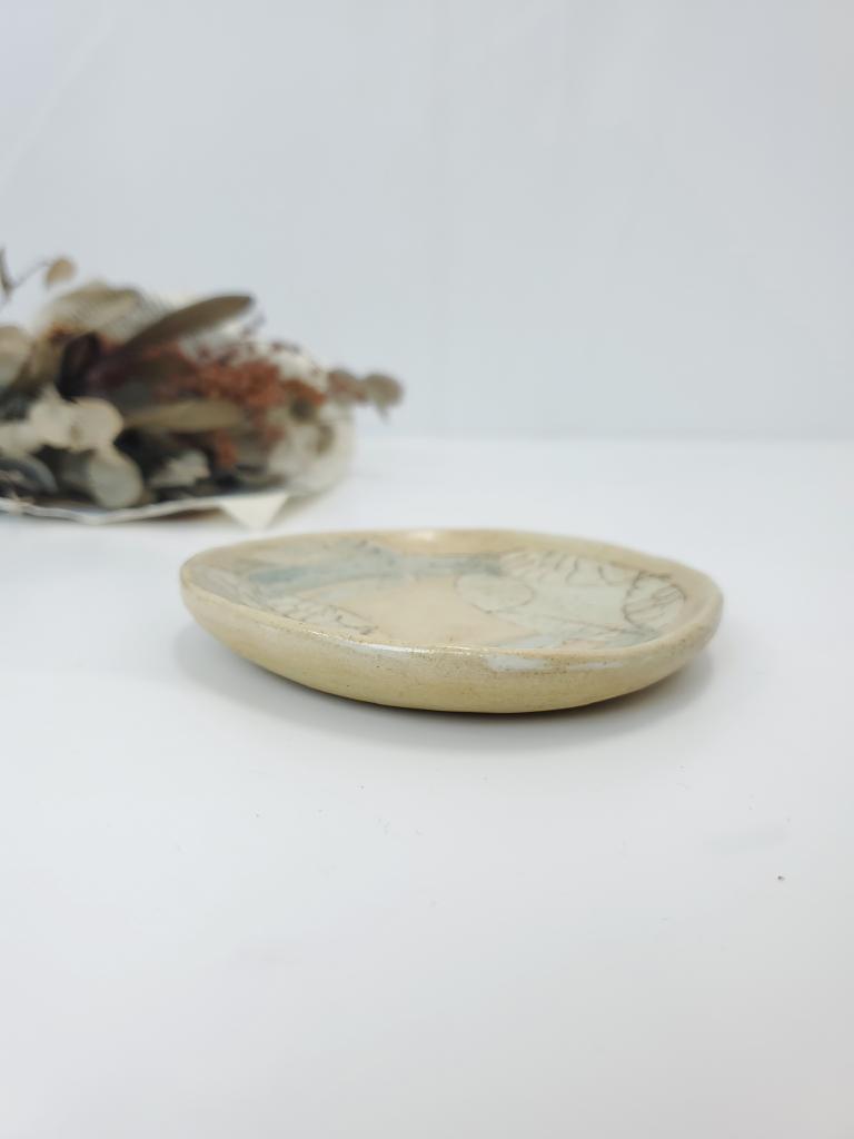 シマシマポタリ　小皿　4客 沖縄県の陶芸家、シマシマポタリをはじめ、陶芸家のうつわ（食器