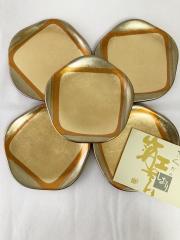 金銀箔工芸さくだ銘々皿 ５枚セット、サイズ表示なし、食器