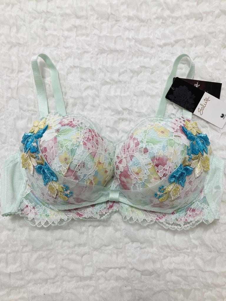 Salute ブラジャー&ソングE75 / L サルート秋の七草ブラE75、ソングM、キャミソールLサイズ3点セット