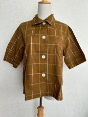 マーガレットハウエル　日本製　スモールカラーシャツ　ボックスシルエット　1　美品 マーガレットハウエル 日本製 スモールカラーシャツ ボックス