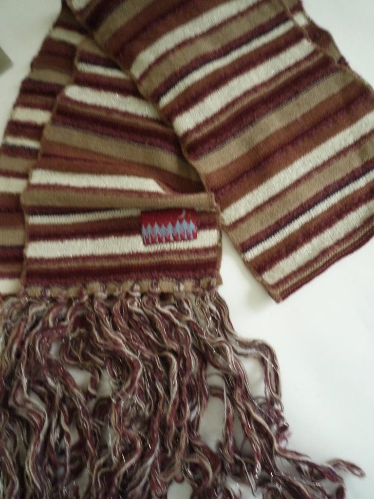 zucca ズッカ 縮絨 メッシュ編み ブラウン マフラー ストール スカーフ