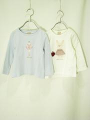 Petit main、90cm、Ｔシャツ、綿・ポリウレタン、女の子用